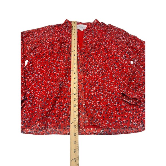 The Shirt Rochelle Behrens Size XS Floral Button Down Red Lagenlook #E4-1 - Picture 4 of 8